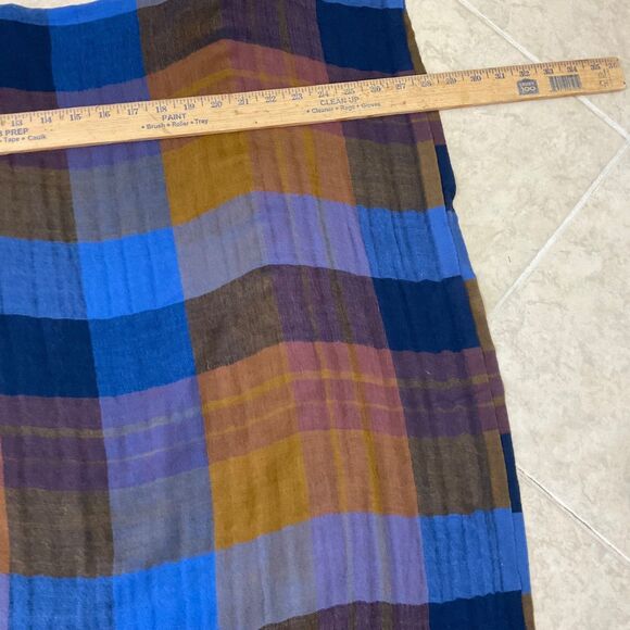 PrAna  SKYLAN Multifunctional Shawl SCARF Wrap Modal/Tencel fringe plaid 28”x74” - Picture 7 of 8